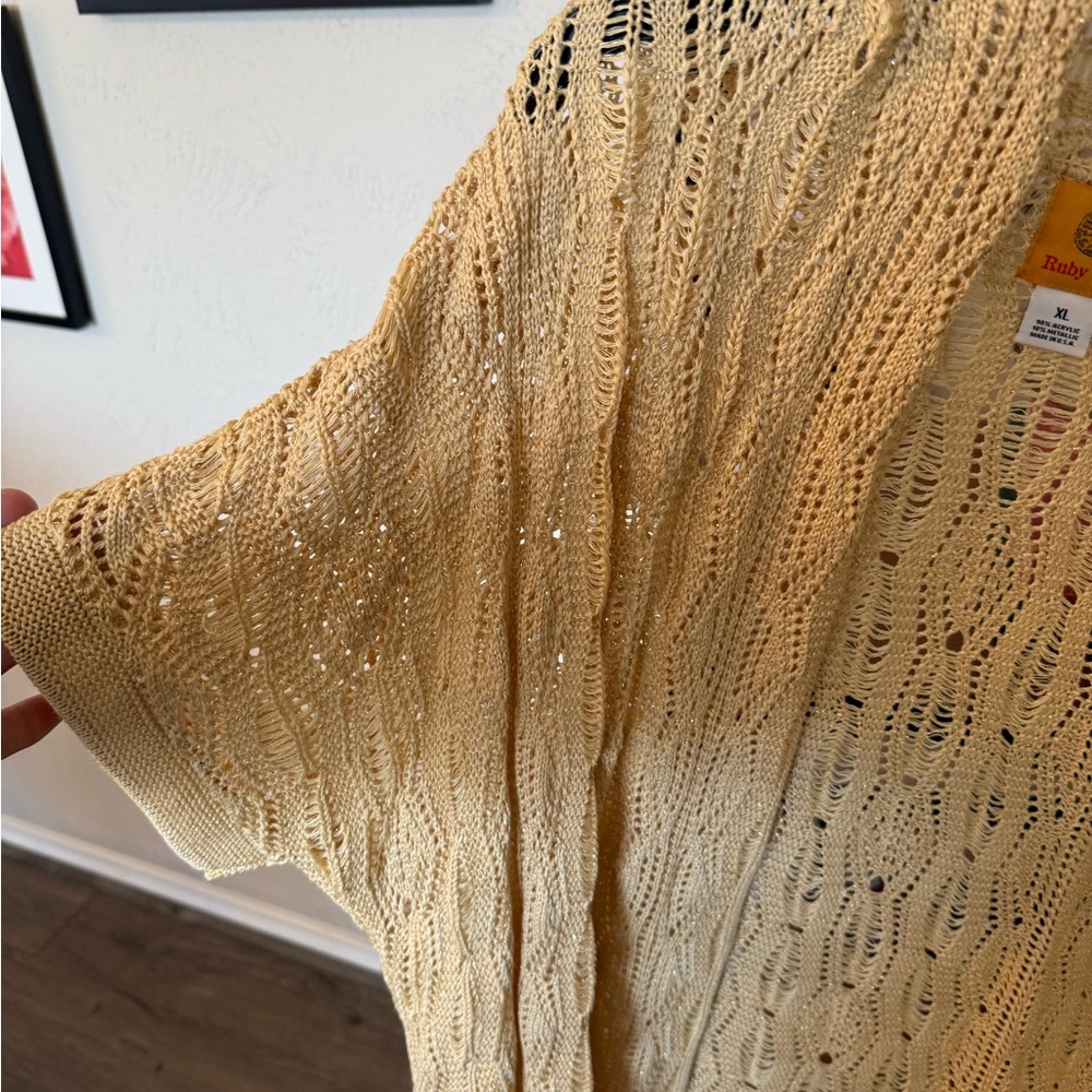 Ruby Rd. Tan Open Knit Sweater - Picture 3 of 3